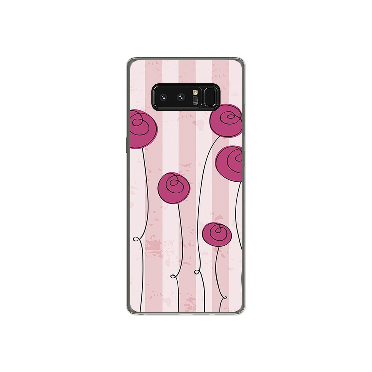 Funda Gel Tpu para Samsung Galaxy Note 8 Diseño Flores Vintage Dibujos