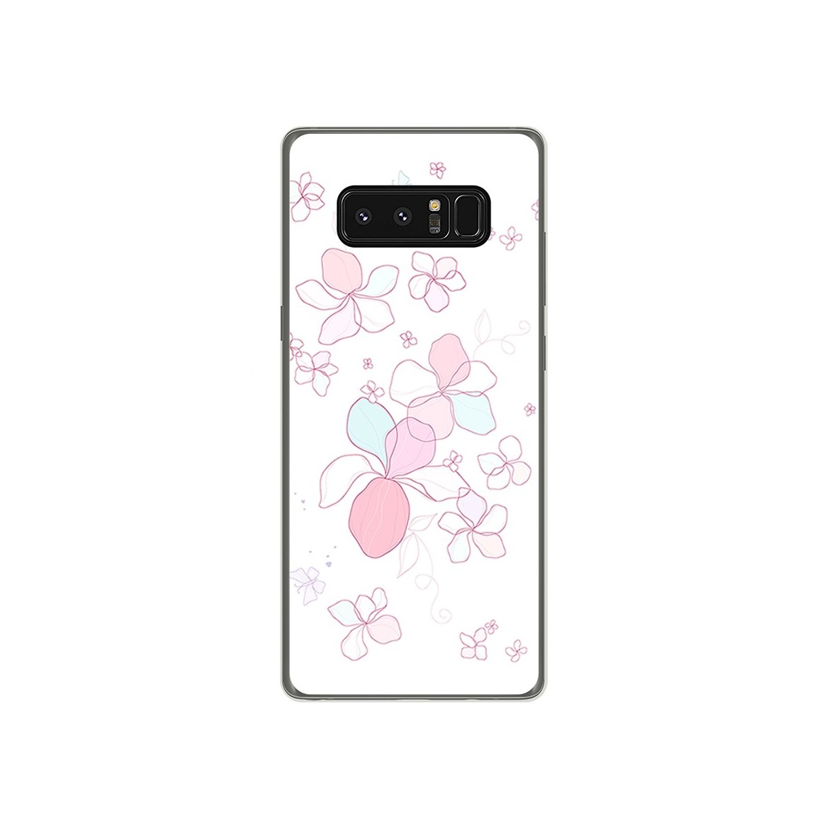 Funda Gel Tpu para Samsung Galaxy Note 8 Diseño Flores Minimal Dibujos
