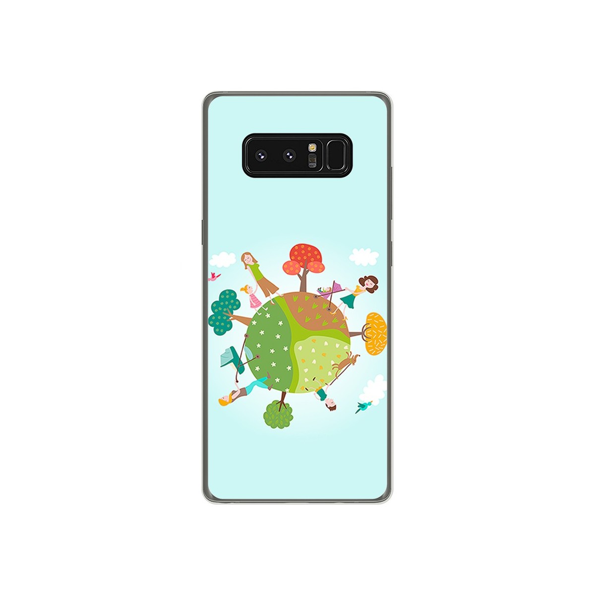 Funda Gel Tpu para Samsung Galaxy Note 8 Diseño Familia Dibujos