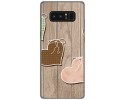 Funda Gel Tpu para Samsung Galaxy Note 8 Diseño Corazones Madera Dibujos