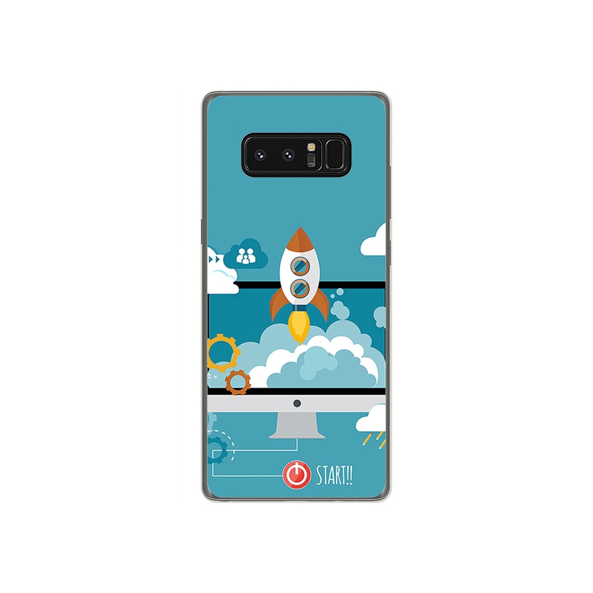 Funda Gel Tpu para Samsung Galaxy Note 8 Diseño Cohete Dibujos