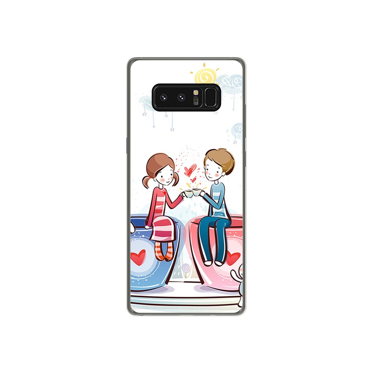 Funda Gel Tpu para Samsung Galaxy Note 8 Diseño Cafe Dibujos