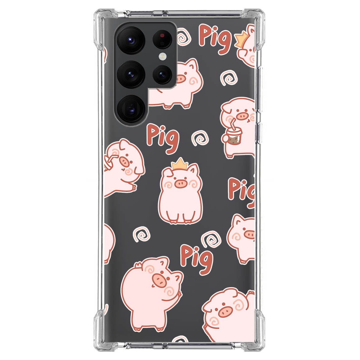 Funda Silicona Antigolpes para Samsung Galaxy S22 Ultra 5G diseño Cerdos Dibujos
