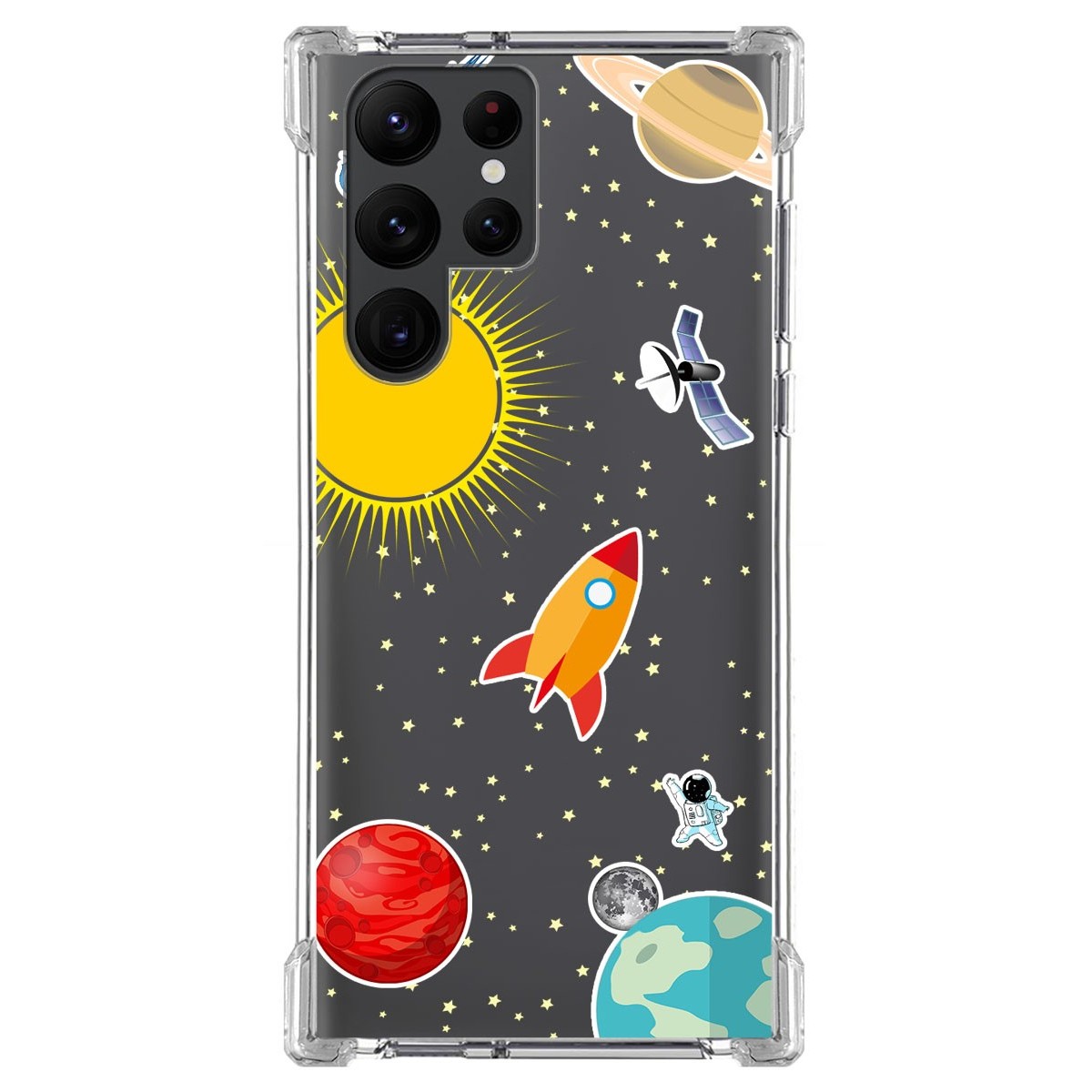 Funda Silicona Antigolpes para Samsung Galaxy S22 Ultra 5G diseño Espacio Dibujos