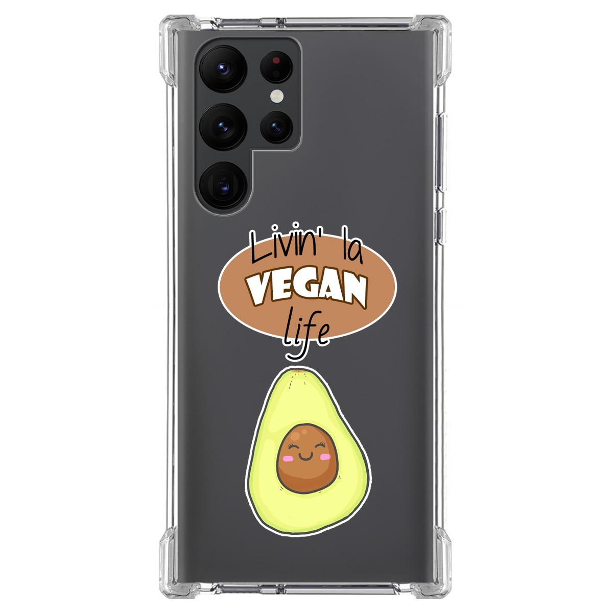 Funda Silicona Antigolpes para Samsung Galaxy S22 Ultra 5G diseño Vegan Life Dibujos