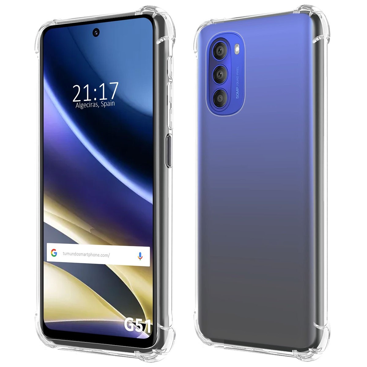 Funda Silicona Antigolpes Transparente para Motorola Moto G51 5G