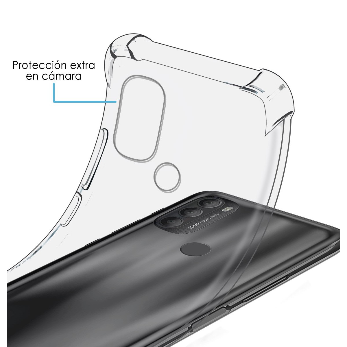 Funda Silicona Antigolpes Transparente para Motorola Moto G71 5G