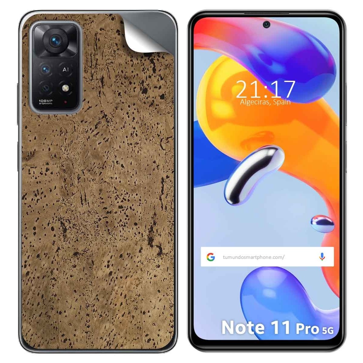 Pegatina Vinilo Autoadhesiva Textura Corcho para Xiaomi Redmi Note 11 Pro / 11 Pro 5G