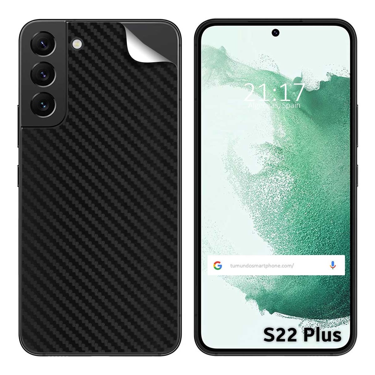 Pegatina Vinilo Autoadhesiva Textura Carbono para Samsung Galaxy S22 Plus 5G
