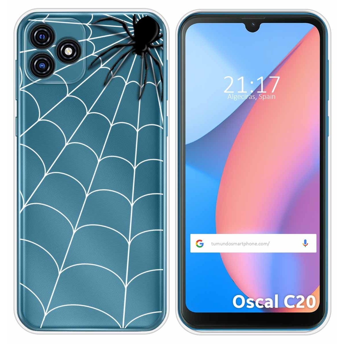 Funda Silicona Transparente para Blackview Oscal C20 / C20 Pro diseño Araña Dibujos