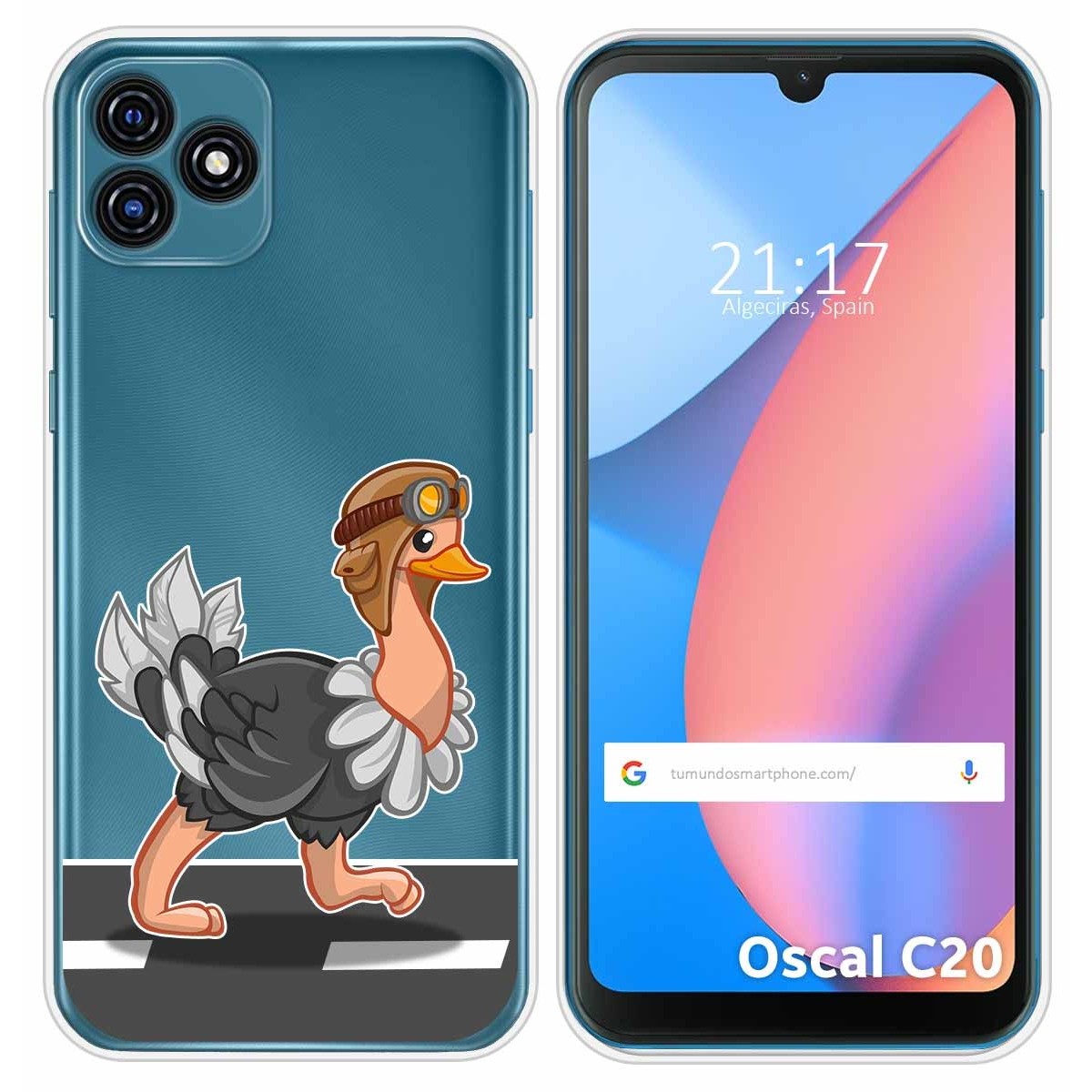 Funda Silicona Transparente para Blackview Oscal C20 / C20 Pro diseño Avestruz Dibujos
