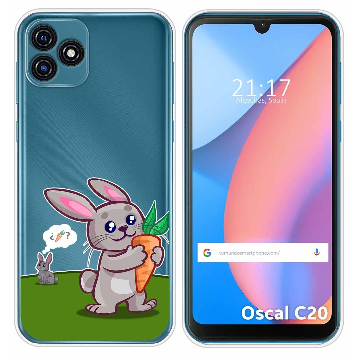 Funda Silicona Transparente para Blackview Oscal C20 / C20 Pro diseño Conejo Dibujos