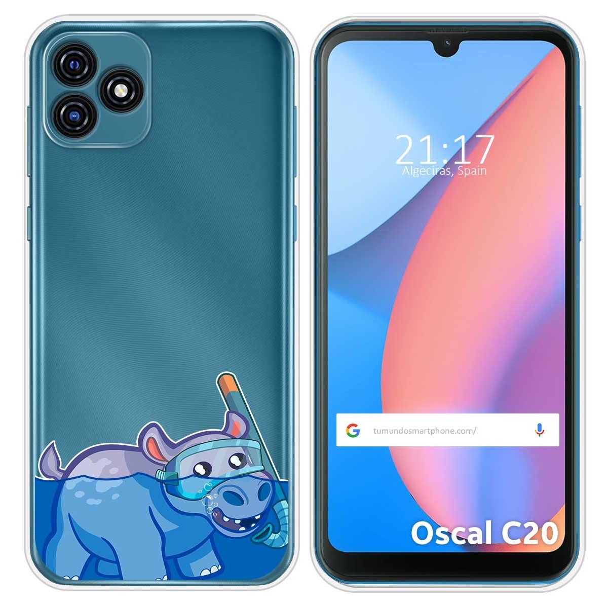 Funda Silicona Transparente para Blackview Oscal C20 / C20 Pro diseño Hipo Dibujos
