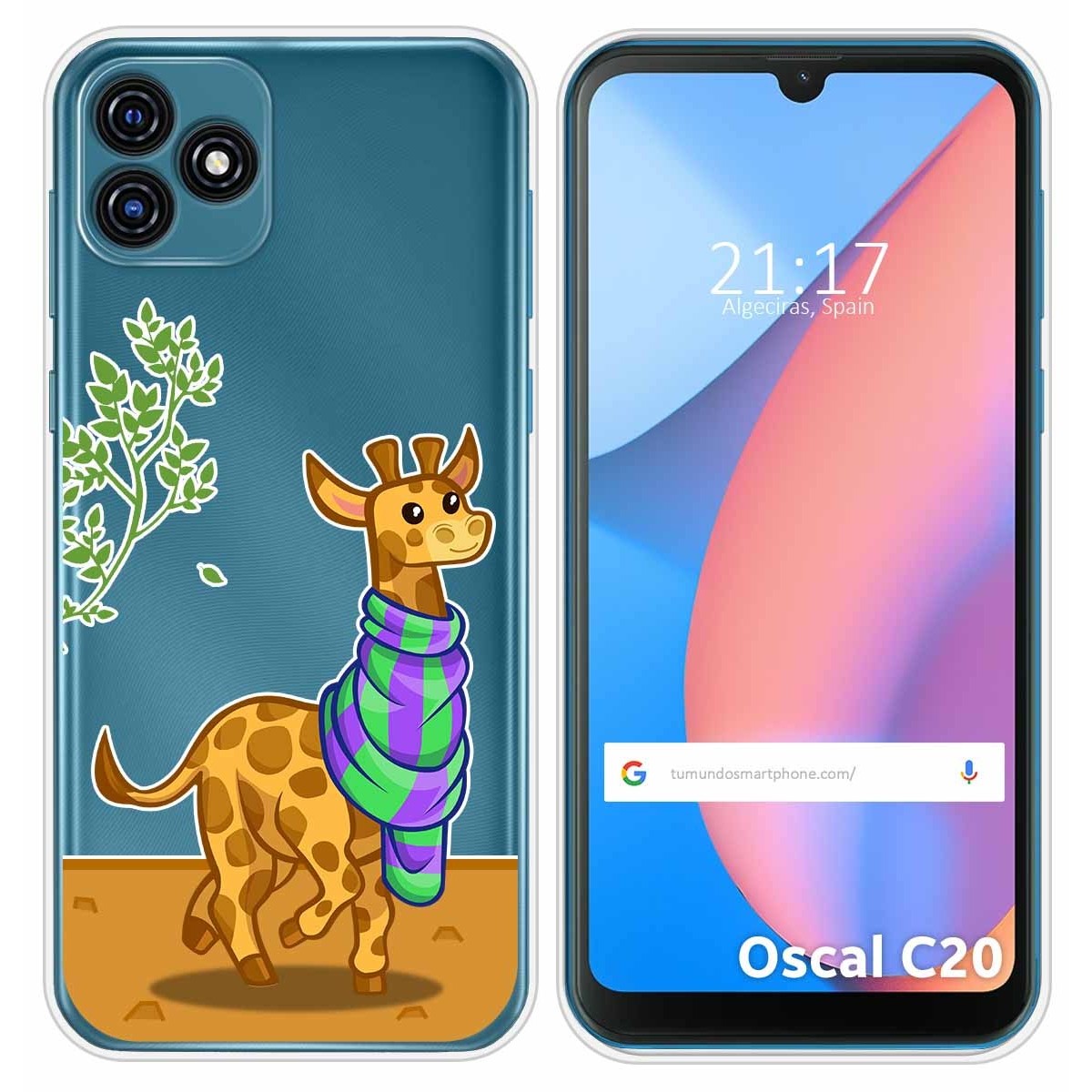 Funda Silicona Transparente para Blackview Oscal C20 / C20 Pro diseño Jirafa Dibujos
