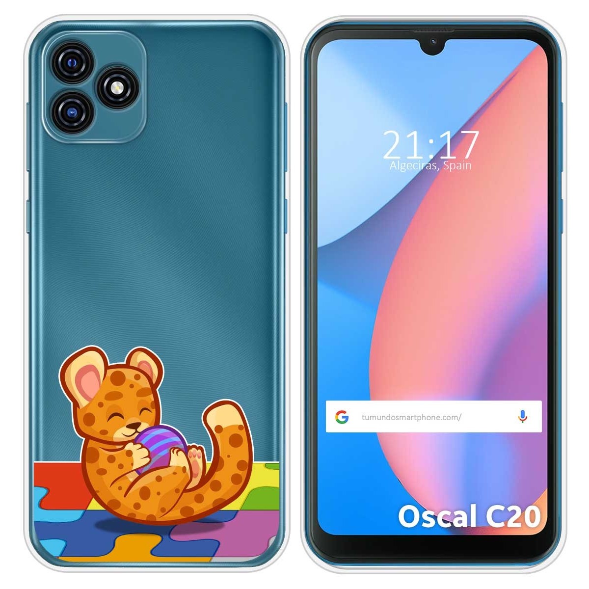 Funda Silicona Transparente para Blackview Oscal C20 / C20 Pro diseño Leopardo Dibujos