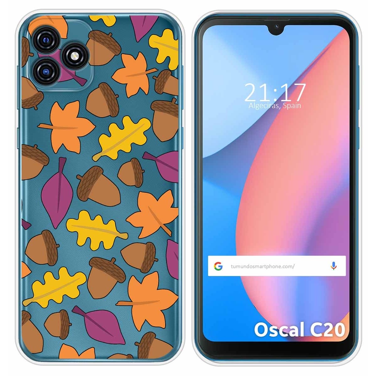 Funda Silicona Transparente para Blackview Oscal C20 / C20 Pro diseño Otoño Dibujos