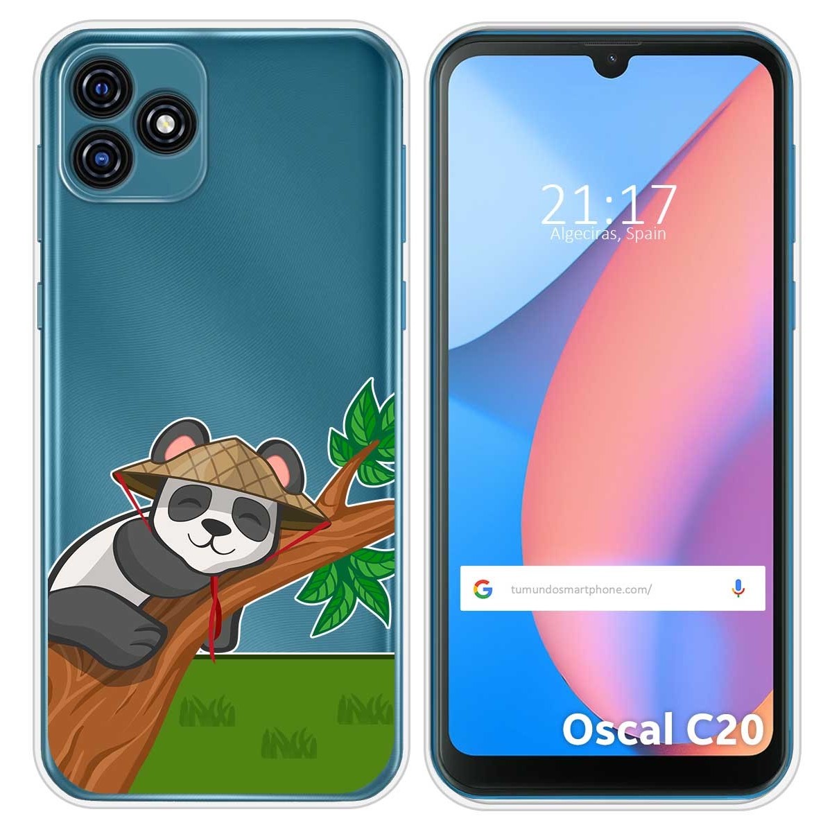 Funda Silicona Transparente para Blackview Oscal C20 / C20 Pro diseño Panda Dibujos