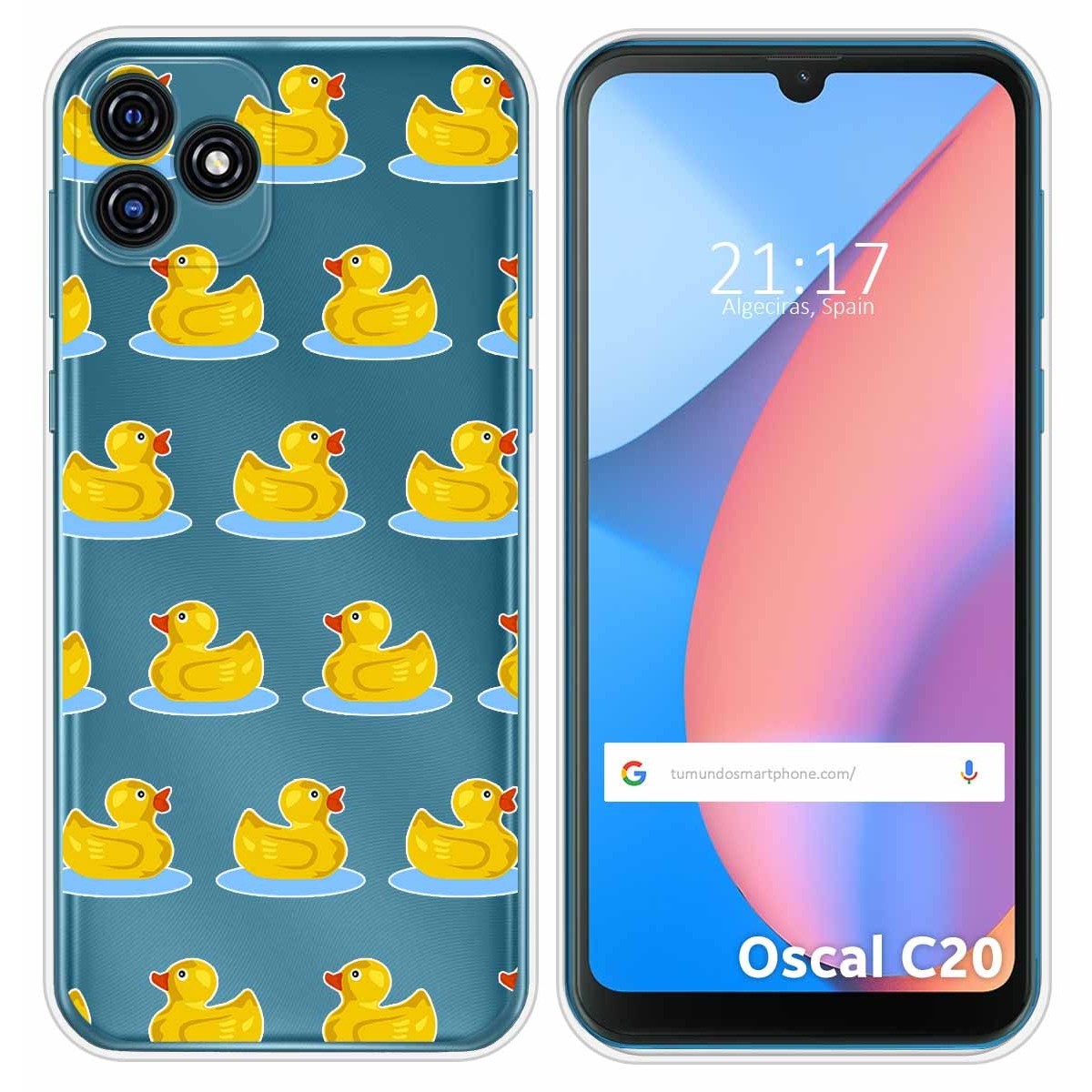 Funda Silicona Transparente para Blackview Oscal C20 / C20 Pro diseño Pato Dibujos