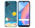 Funda Silicona Transparente para Blackview Oscal C20 / C20 Pro diseño Playa Dibujos