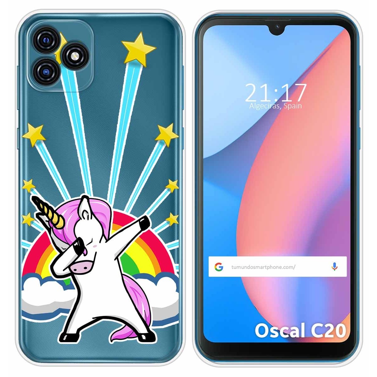 Funda Silicona Transparente para Blackview Oscal C20 / C20 Pro diseño Unicornio Dibujos