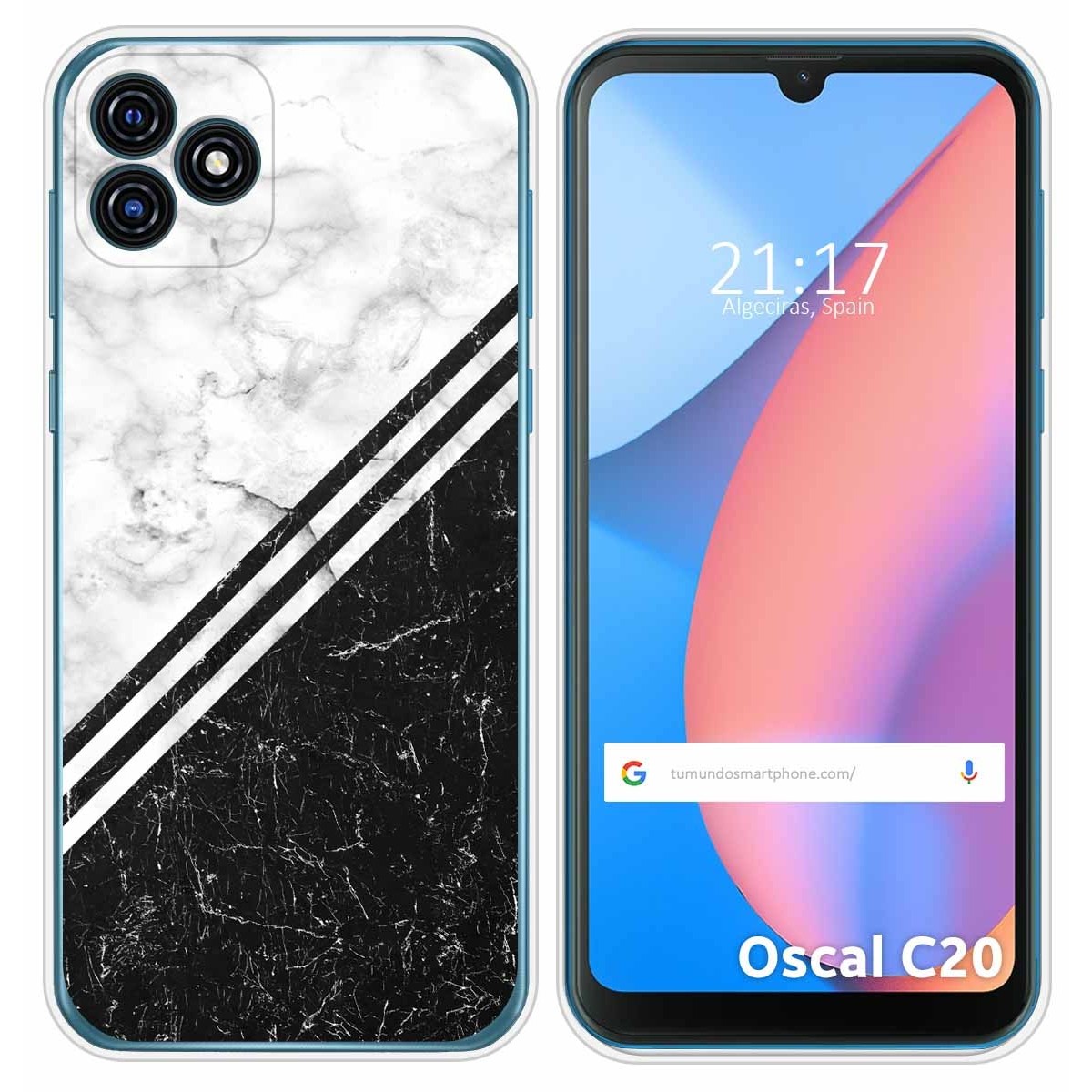 Funda Silicona para Blackview Oscal C20 / C20 Pro diseño Mármol 01 Dibujos