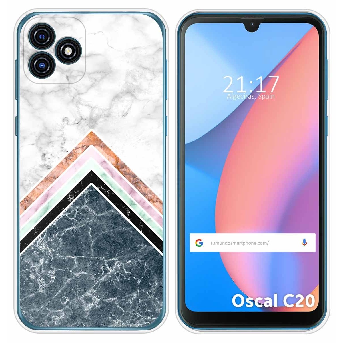 Funda Silicona para Blackview Oscal C20 / C20 Pro diseño Mármol 05 Dibujos