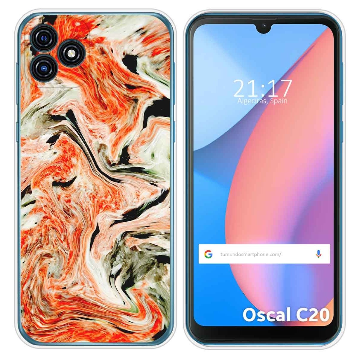 Funda Silicona para Blackview Oscal C20 / C20 Pro diseño Mármol 12 Dibujos