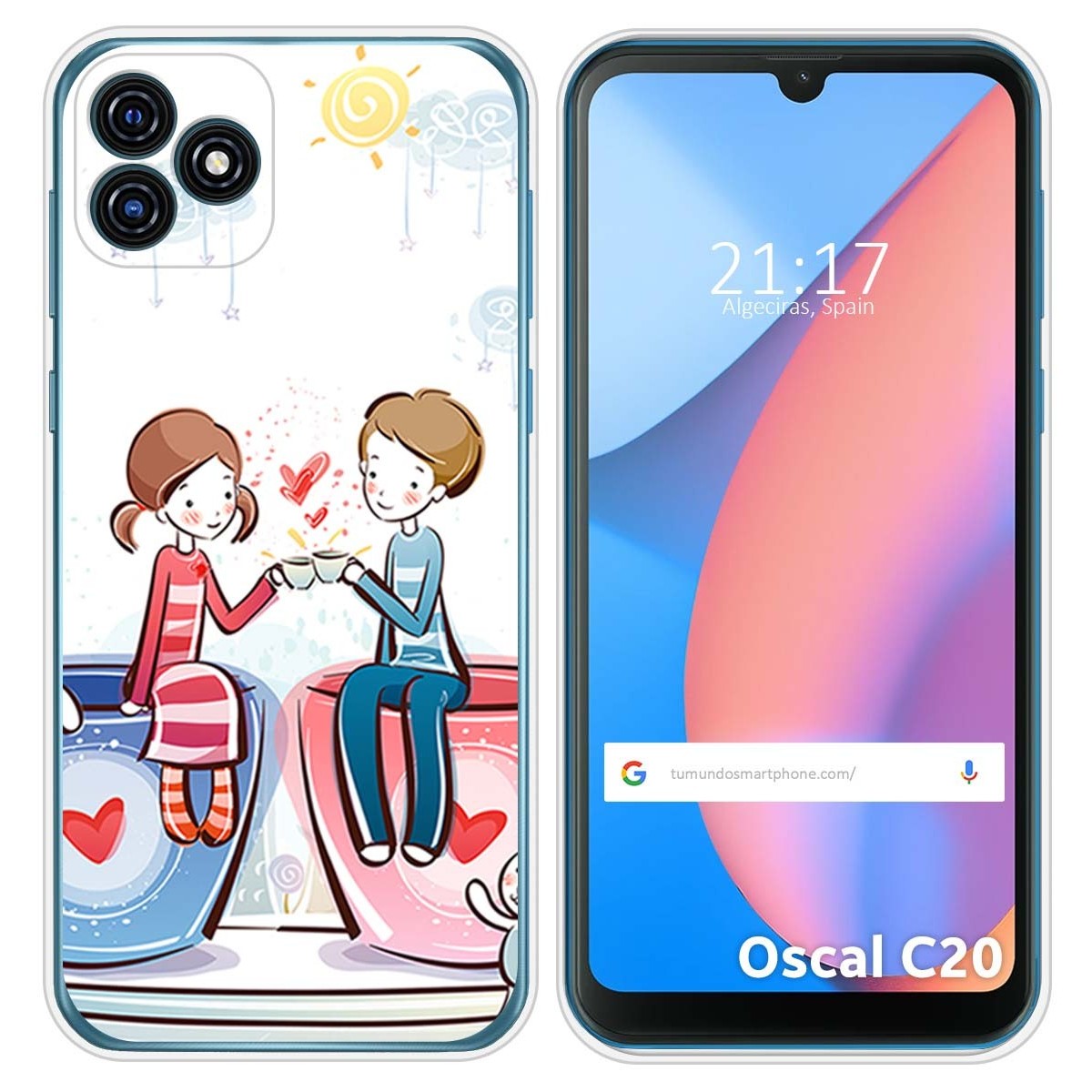 Funda Silicona para Blackview Oscal C20 / C20 Pro diseño Café Dibujos