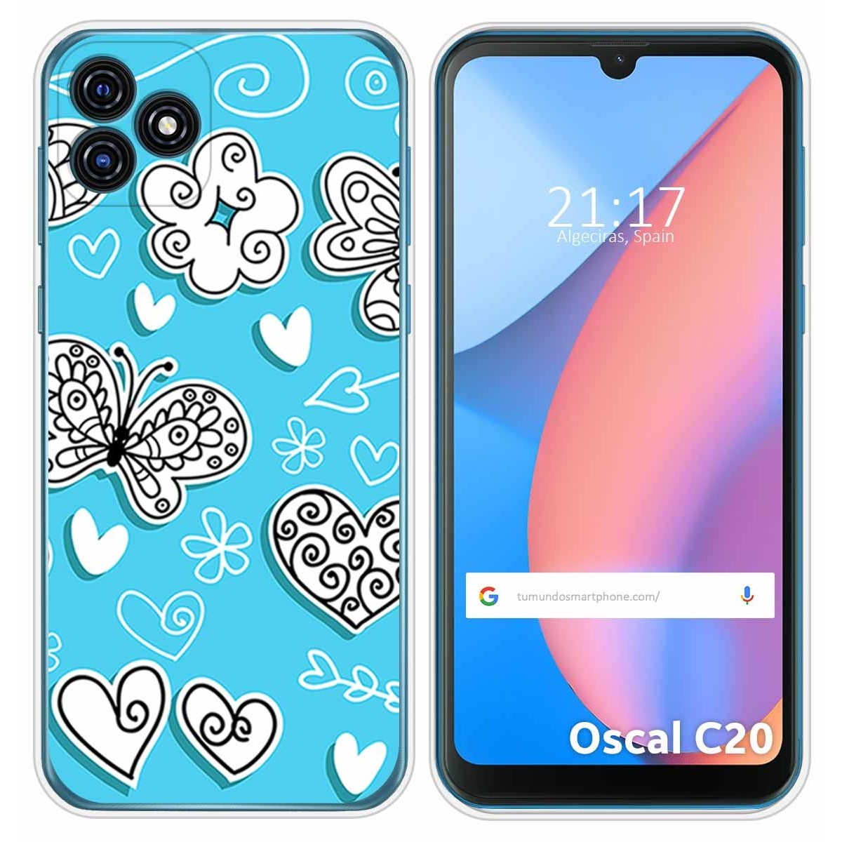 Funda Silicona para Blackview Oscal C20 / C20 Pro diseño Mariposas Dibujos
