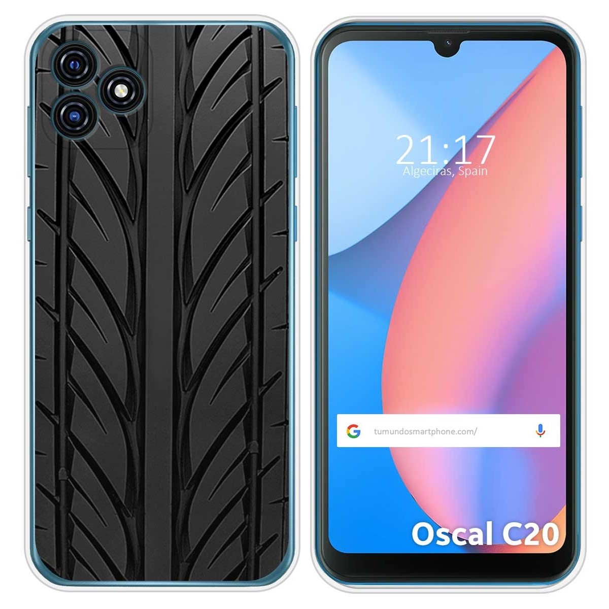 Funda Silicona para Blackview Oscal C20 / C20 Pro diseño Neumatico Dibujos