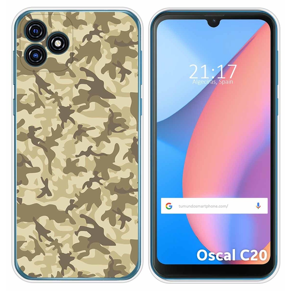 Funda Silicona para Blackview Oscal C20 / C20 Pro diseño Sand Camuflaje Dibujos