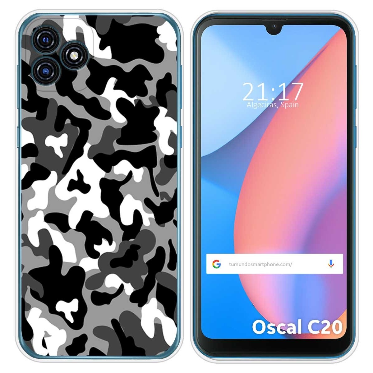 Funda Silicona para Blackview Oscal C20 / C20 Pro diseño Snow Camuflaje Dibujos