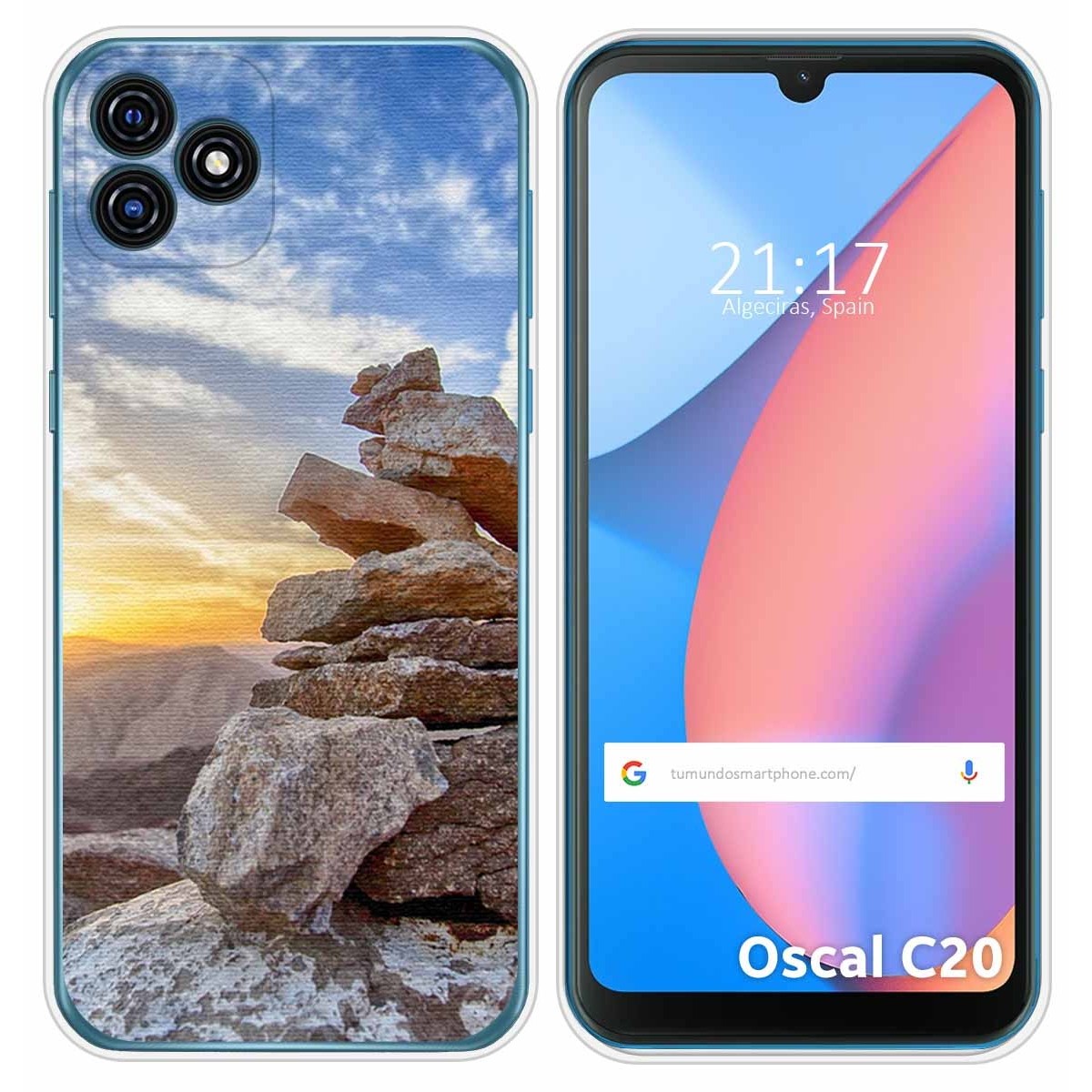 Funda Silicona para Blackview Oscal C20 / C20 Pro diseño Sunset Dibujos