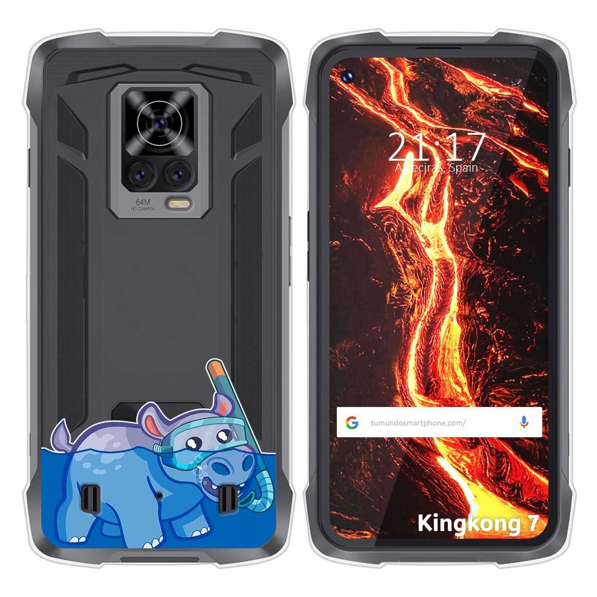 Funda Silicona Transparente para Cubot King Kong 7 diseño Hipo Dibujos