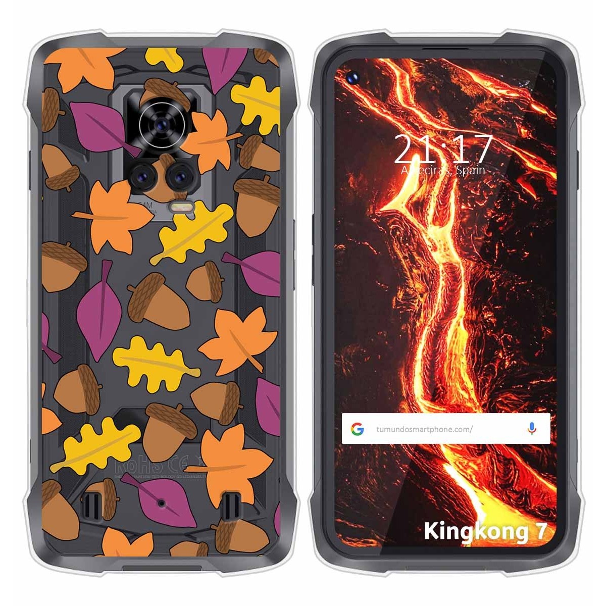 Funda Silicona Transparente para Cubot King Kong 7 diseño Otoño Dibujos