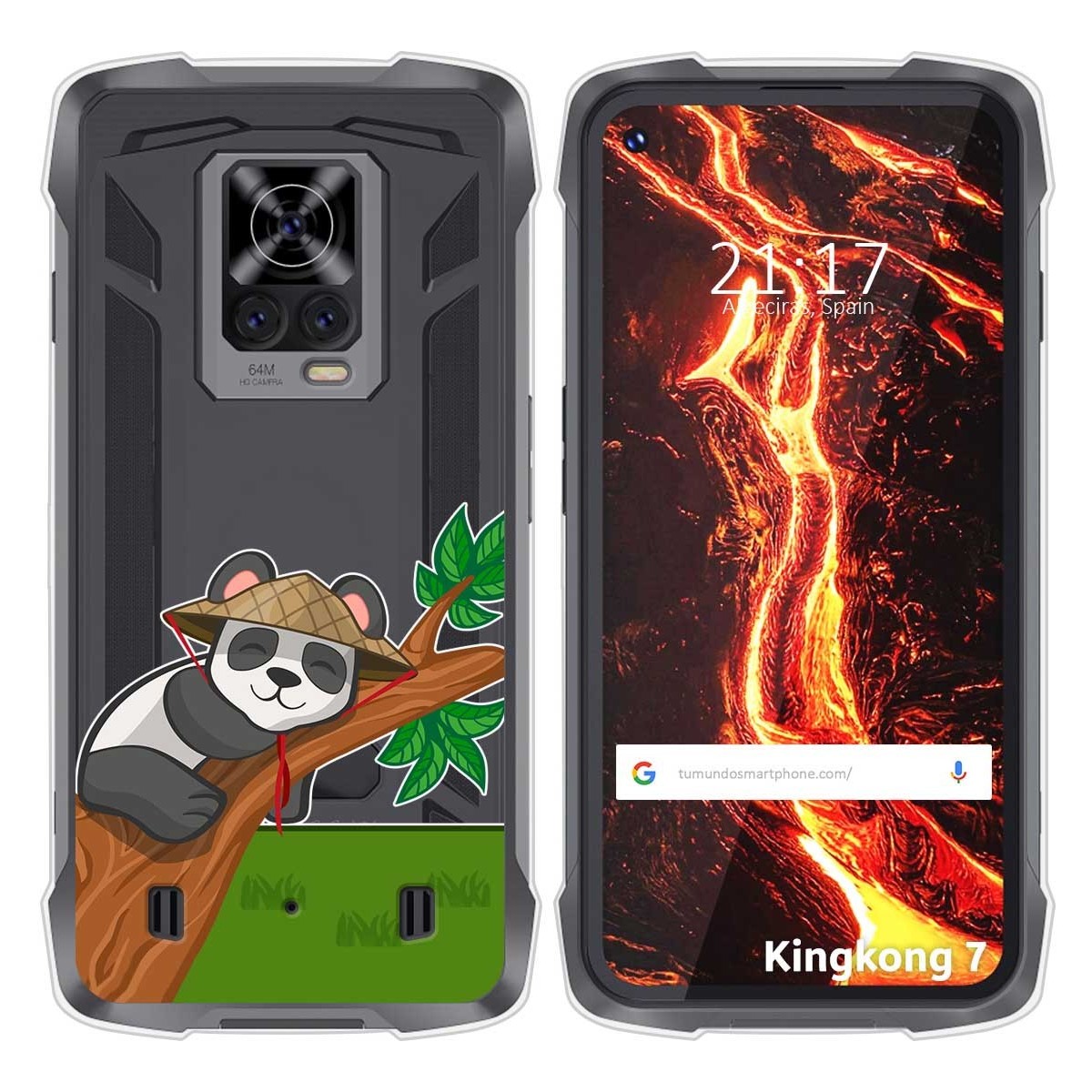 Funda Silicona Transparente para Cubot King Kong 7 diseño Panda Dibujos