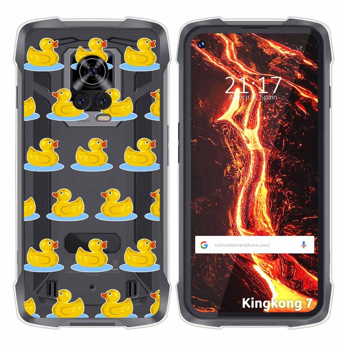 Funda Silicona Transparente para Cubot King Kong 7 diseño Pato Dibujos