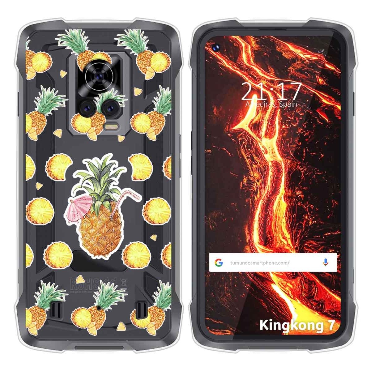 Funda Silicona Transparente para Cubot King Kong 7 diseño Piña Dibujos