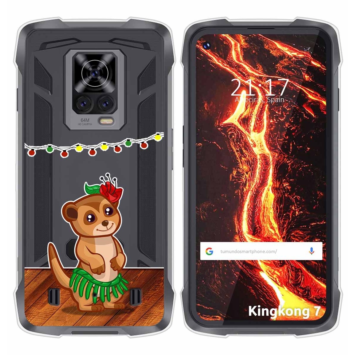 Funda Silicona Transparente para Cubot King Kong 7 diseño Suricata Dibujos