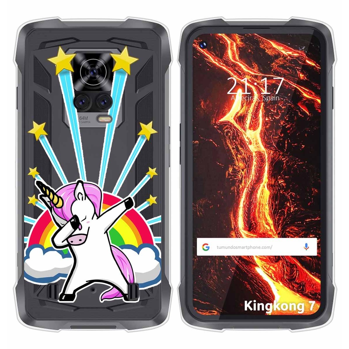 Funda Silicona Transparente para Cubot King Kong 7 diseño Unicornio Dibujos
