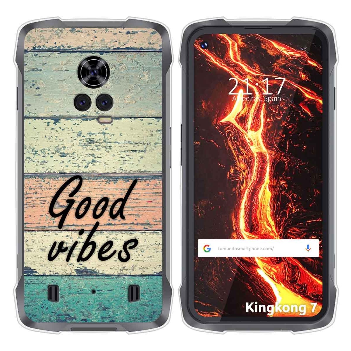 Funda Silicona para Cubot King Kong 7 diseño Madera 01 Dibujos