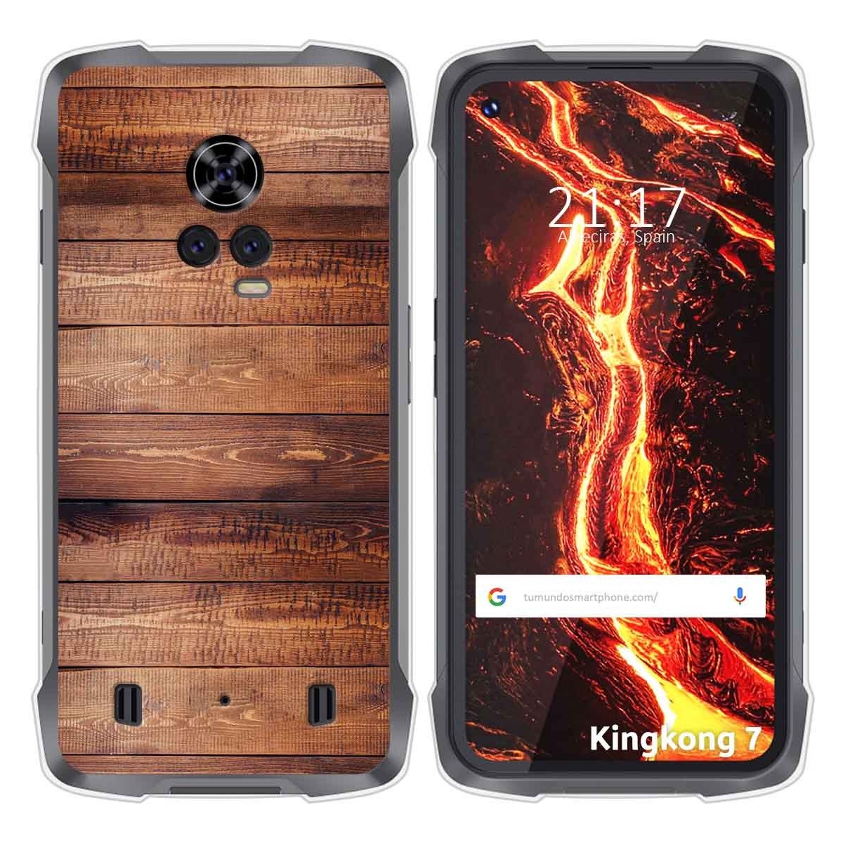 Funda Silicona para Cubot King Kong 7 diseño Madera 02 Dibujos