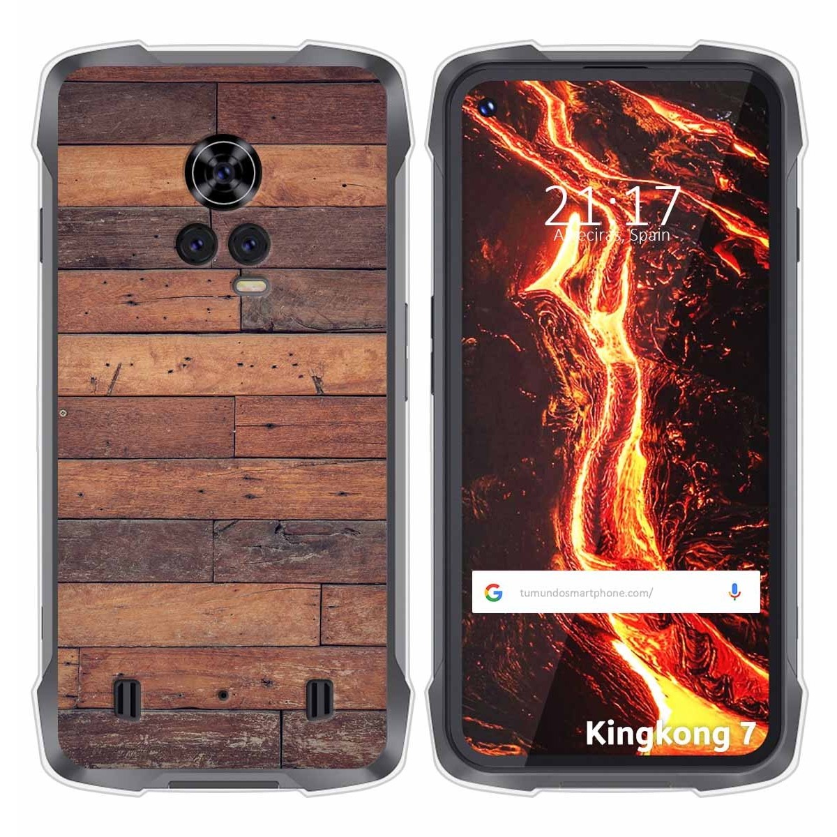 Funda Silicona para Cubot King Kong 7 diseño Madera 03 Dibujos