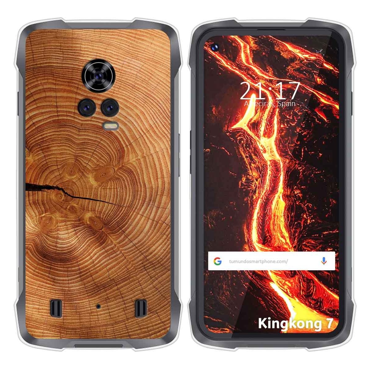 Funda Silicona para Cubot King Kong 7 diseño Madera 04 Dibujos