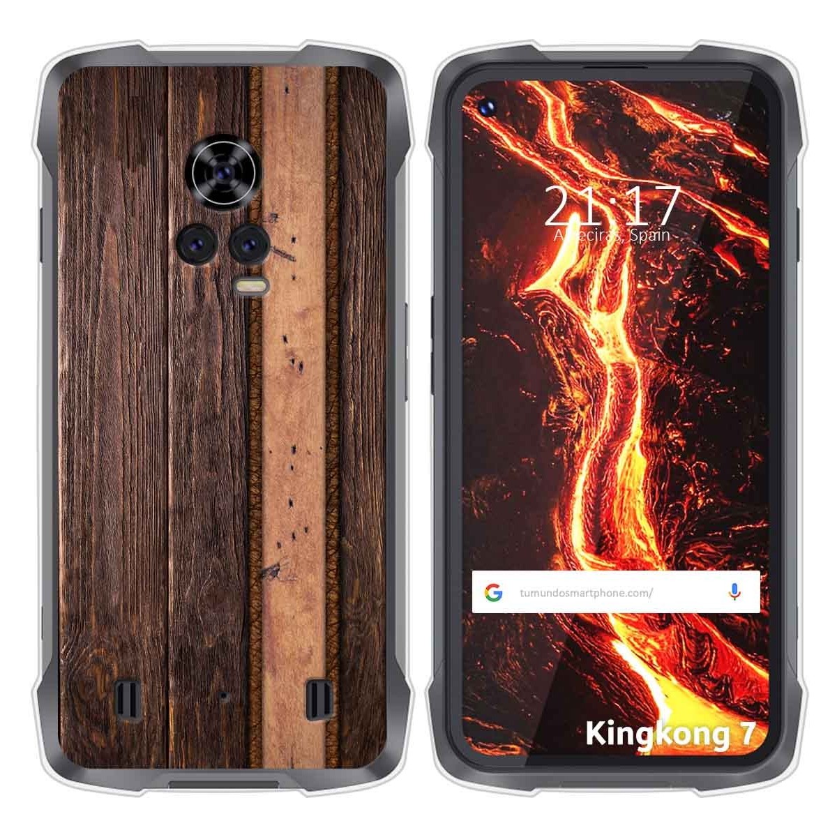 Funda Silicona para Cubot King Kong 7 diseño Madera 05 Dibujos