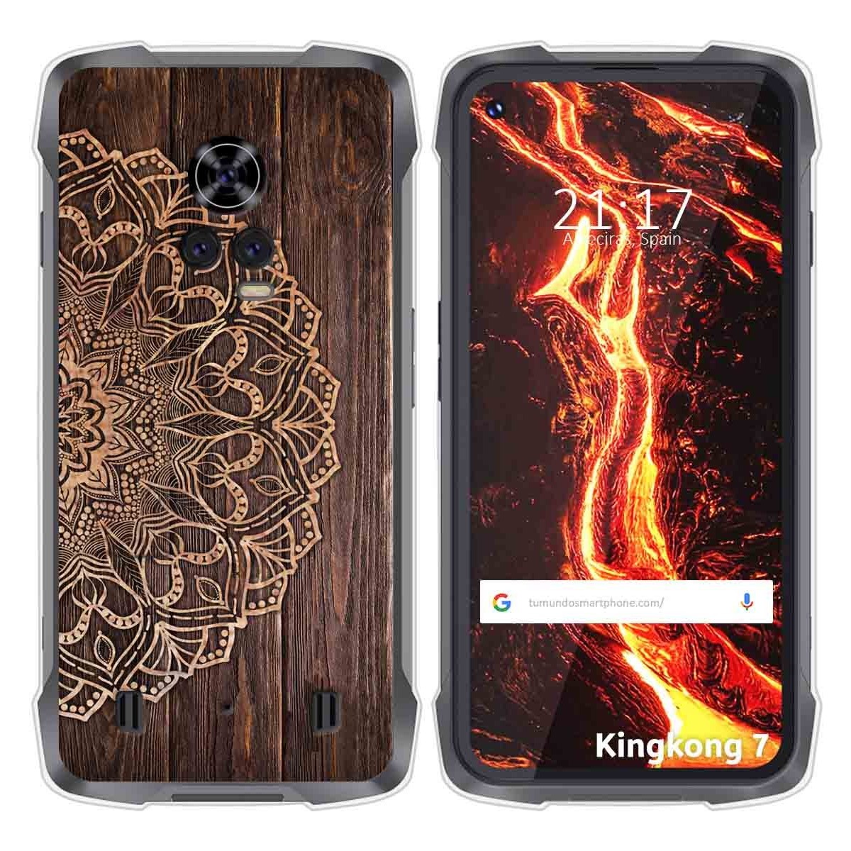 Funda Silicona para Cubot King Kong 7 diseño Madera 06 Dibujos