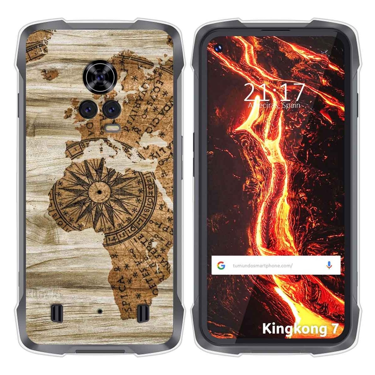 Funda Silicona para Cubot King Kong 7 diseño Madera 07 Dibujos