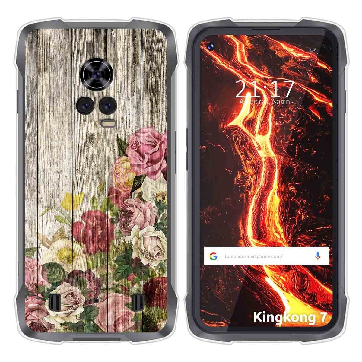 Funda Silicona para Cubot King Kong 7 diseño Madera 08 Dibujos