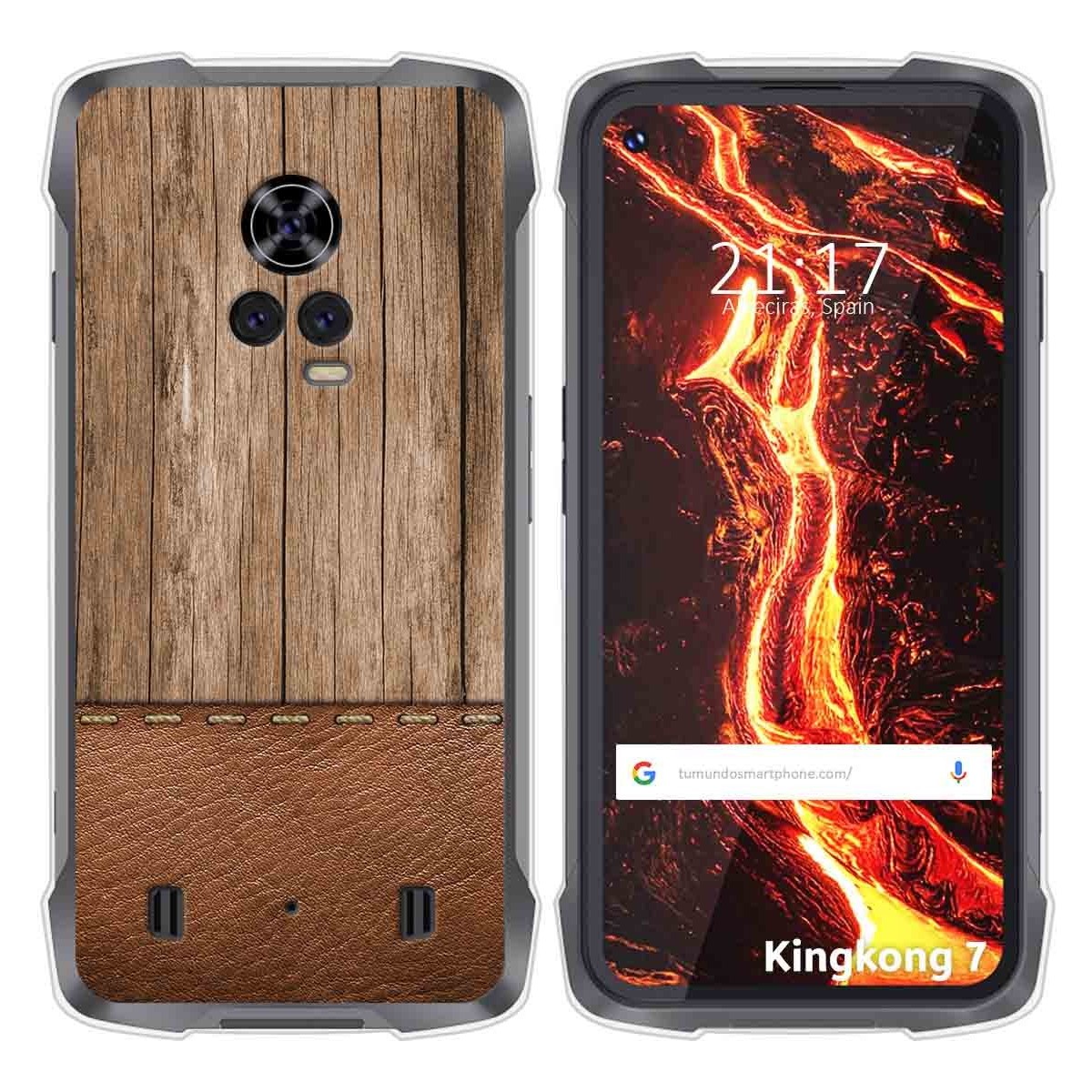 Funda Silicona para Cubot King Kong 7 diseño Madera 09 Dibujos
