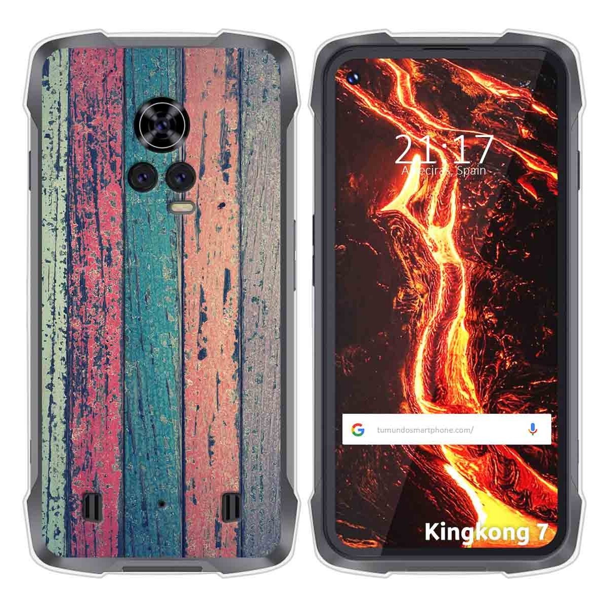 Funda Silicona para Cubot King Kong 7 diseño Madera 10 Dibujos